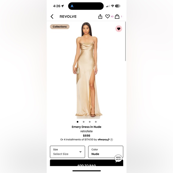 Retrofete Emery Dress in Nude - Picture 5 of 8